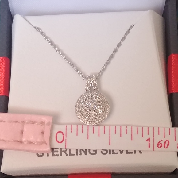 Diamond Necklace Sterling Silver - Picture 3 of 6